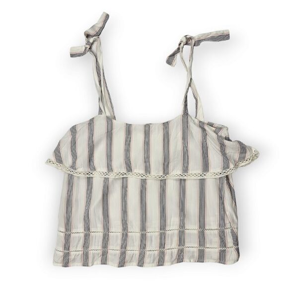 GF Collection Striped Lace Tank‎ with Adjustable Straps Women's Size XS - Picture 1 of 10